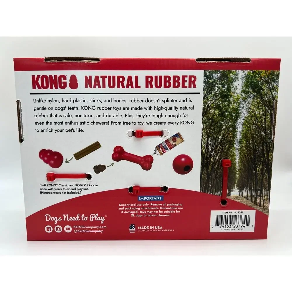 Kong Classic Dog Toys Play Pack 3 Count New